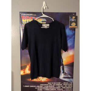 Sperate Elements Blue 100% Silk Blouse Size M